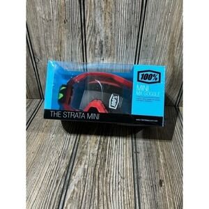 New Red 100% The Strata Mini MX Goggles OSFM